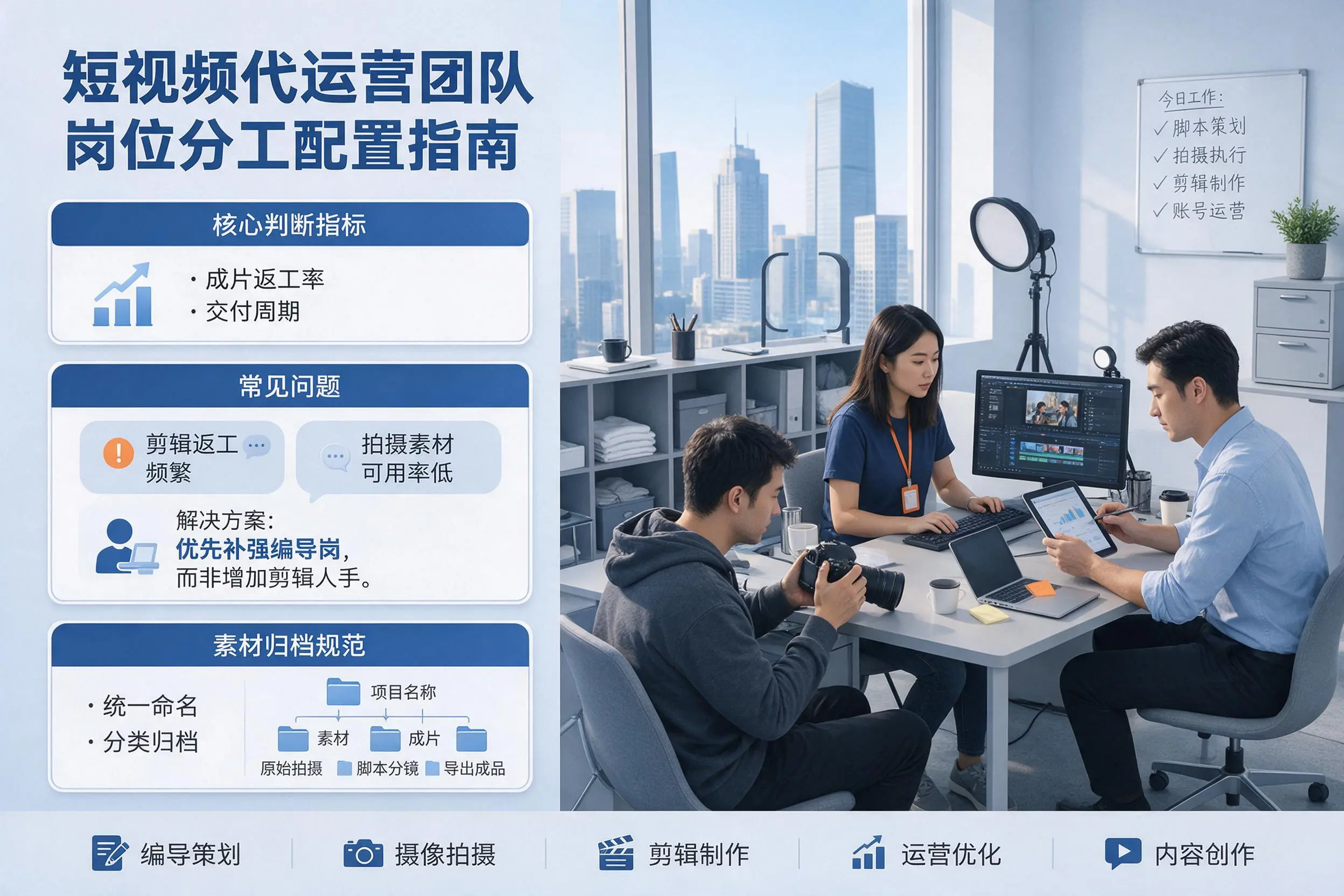 短视频代运营团队如何配置？丽江企业岗位分工科普说明