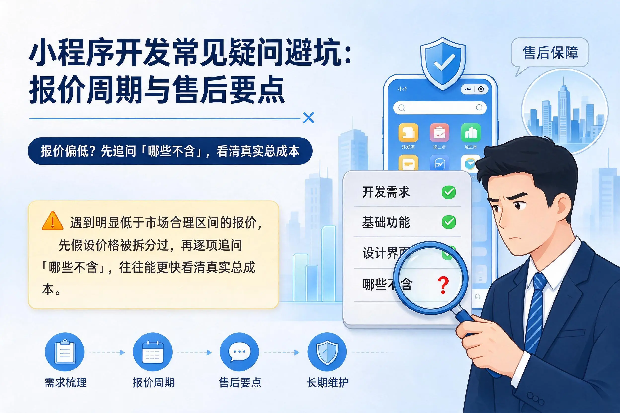 丽江小程序开发常见疑问避坑：报价周期与售后要点
