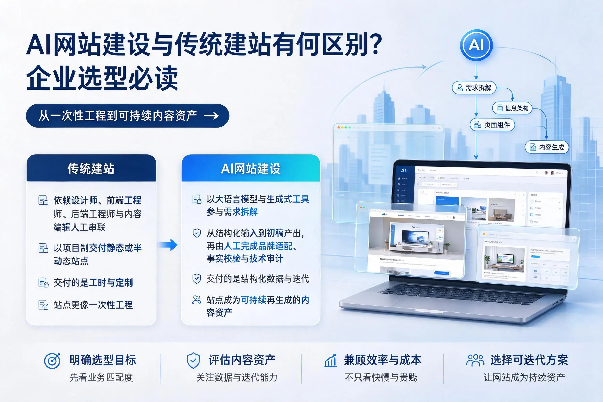 AI网站建设与传统建站有何区别？丽江企业选型必读