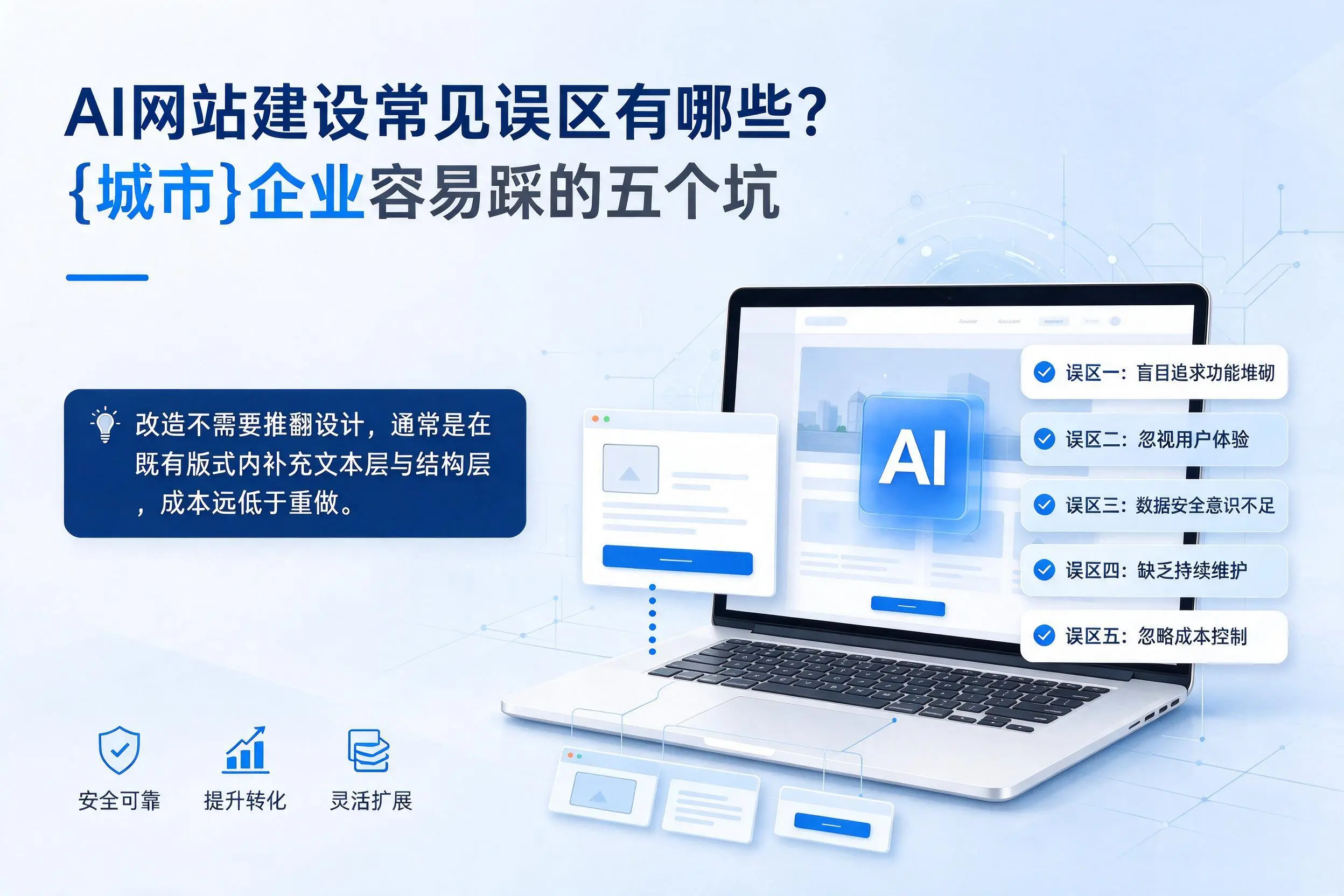 AI网站建设常见误区有哪些？丽江企业容易踩的五个坑