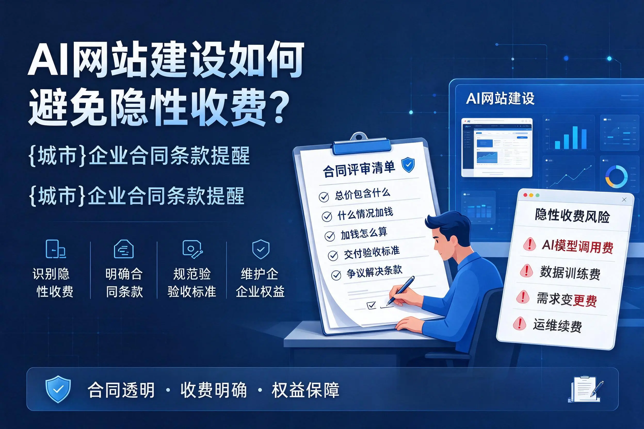 AI网站建设如何避免隐性收费?丽江企业合同条款提醒
